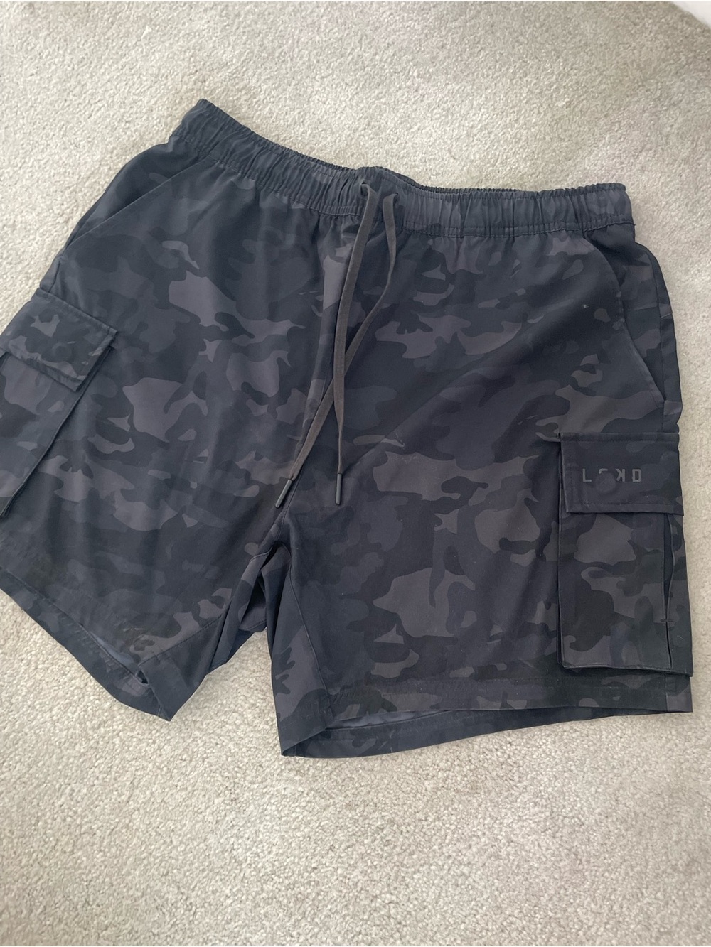 LSKD Black Camo Men's Cargo Shorts